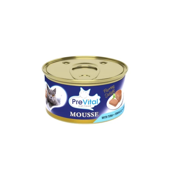 Prevital Nedves Macskaeledel konzerv Mousse tonhal 85g