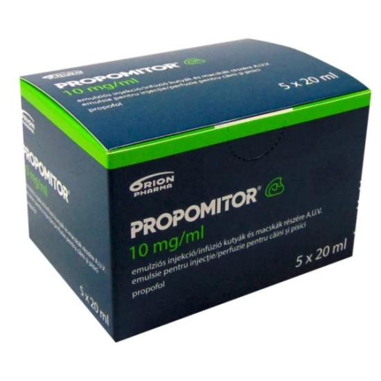 Propomitor 10 mg/ml emulziós injekció/infúzió kutyák és macskák részére 5x 20 ml
