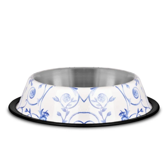 Raintech Rozsdamentes etetőtál, mintás, gumiperemes - felső 15,5cm/alsó 20,5cm, 0,525l