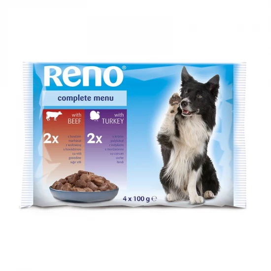 Reno alutasak Kutya marha-pulyka 4x100g Multipack