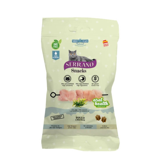 Serrano Snacks Macskáknak Oral Care mindennapos szájhigiénia támogatására Csirkével 50g