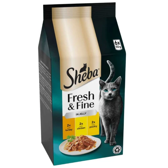 SHEBA Fresh&Fine csirke+6pulyka+kacsa 6x50g SHEBA Fresh&Fine csirke+6pulyka+kacsa 6x50g