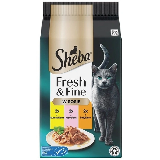 -Sheba Mini 6x50g mix csirke+lazac+pulyka