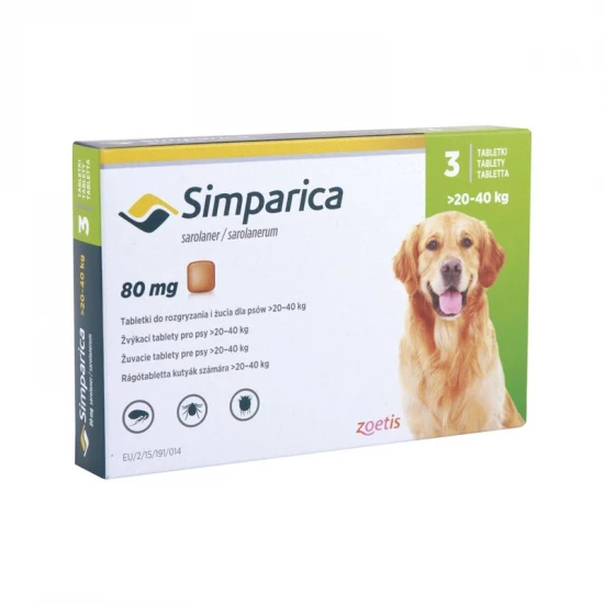 Simparica 80 mg rágótabletta 20-40 kg 3x