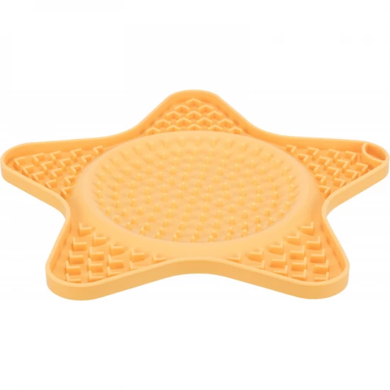Trixie Lick´n´Snack Matt Szilikon tál, csillag alakú, csúszásmentes, 23,5cm, Sárga