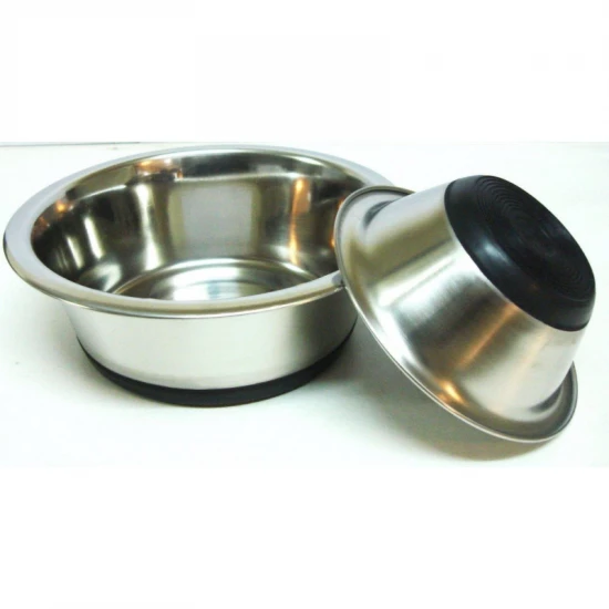 Tál Fém Etető/Itató Gumi Talpas 2,600l / 25,0cm