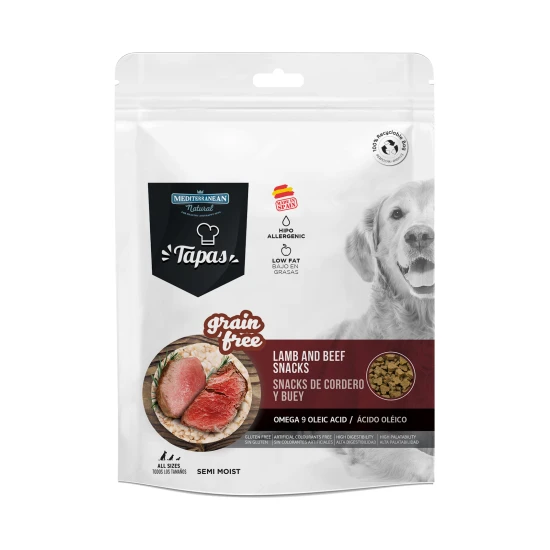 Tapas Gabonamentes Jutalomfalat Kutyáknak Bárányhússal és Marhahússal 150g