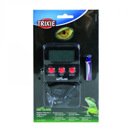 Trixie Digitális Hő- És Páratartalommérő Terráriumba, távoli érzékelővel, 6X6