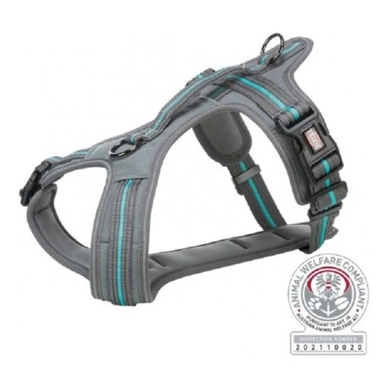 Trixie Hám Fusion Túrázáshoz, M: 51–66 cm/20 mm, Grafit/Óceán