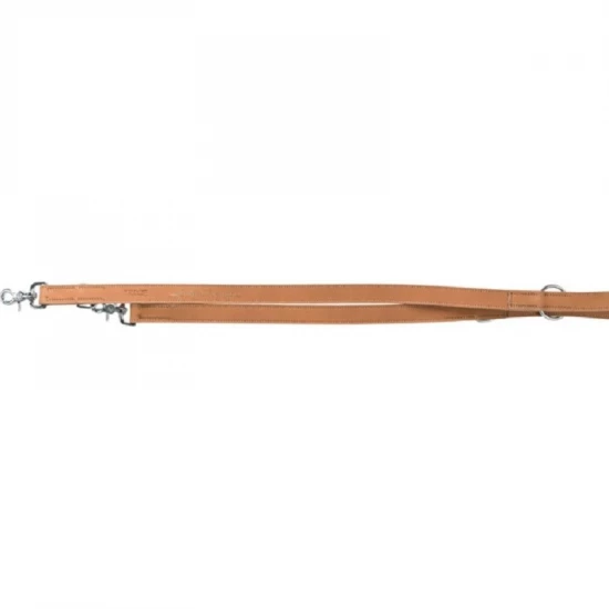 Trixie hosszabbítható bőr póráz, szív mintával, L–XL: 2,00 m/25 mm, barna