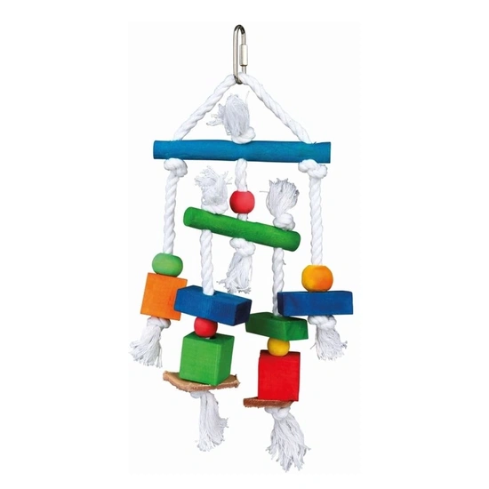 Trixie Játék Madárnak Fából Bőrrel és Kötéllel 24cm