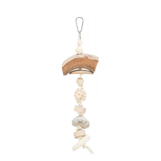 Játék madárnak kókusz, rattan , láva kő 35cm Játék madárnak kókusz, rattan , láva kő 35cm