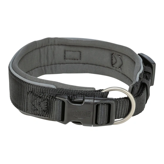 Trixie Nyakörv Premium extra széles, M-L 40-48cm/40mm fekete/szürke