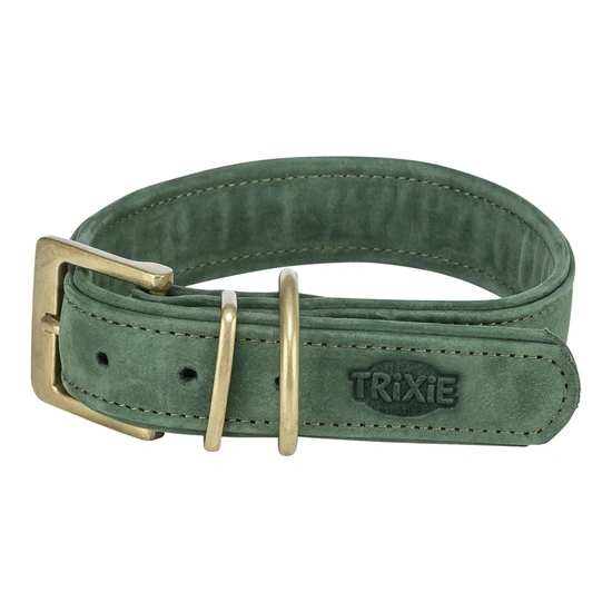 Trixie Nyakörv Pure bőr, L–XL: 52–63 cm / 40 mm, zsályazöld