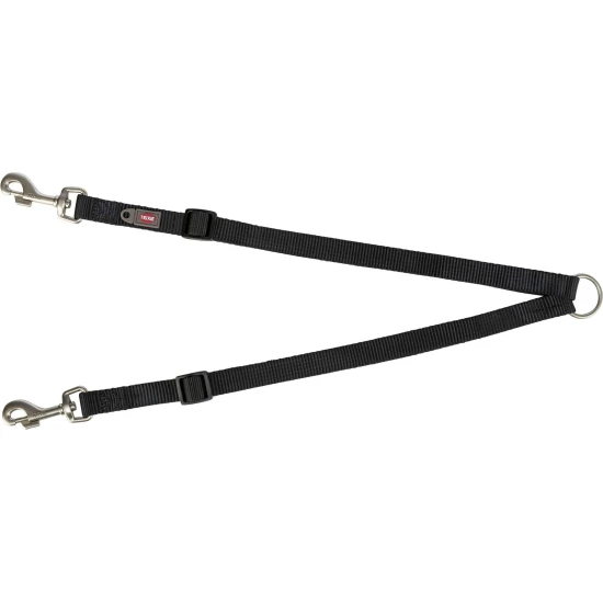 Trixie Póráz Premium Kettős vezető M-L: 40-70 cm/20 mm, Fekete