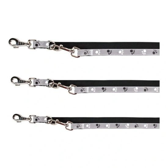 Trixie Reflect fényvisszaverő póráz, tappancsos szürke/fekete XS-S2m/15mm