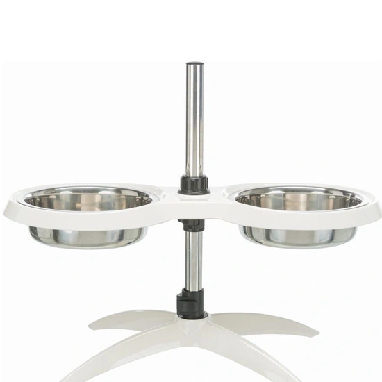 Trixie rozsdamentes acél tál szett melamine állvánnyal 2x2,4l/25cm fehér