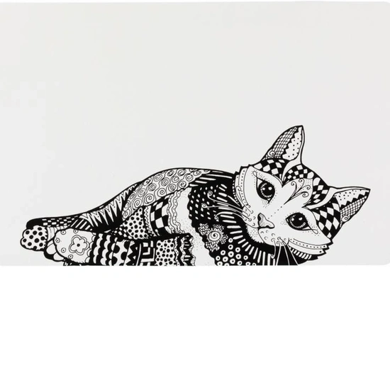 Trixie Tál alátét macska motívummal 44*28cm fehér/fekete