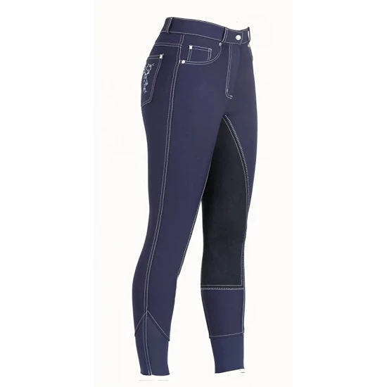 USG Amber női telibőrös lovaglónadrág, sötétkék, 34