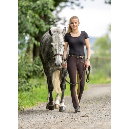 USG Bea gyermek telibőrös jodhpur, fekete/barna, 134