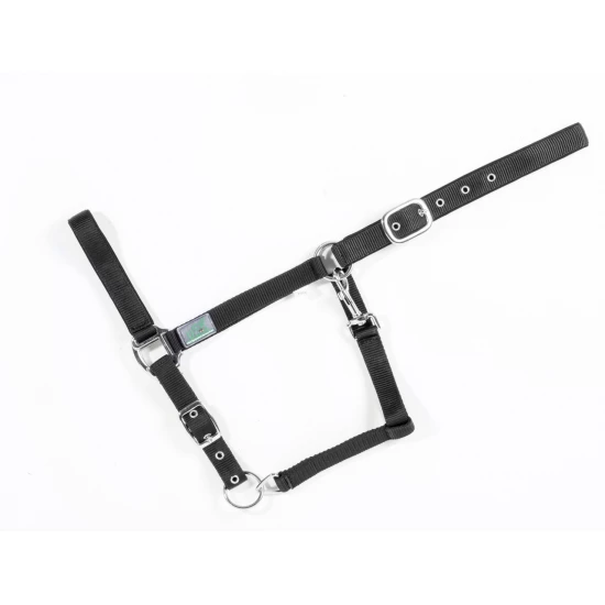 USG bélelt kötőfék, karabinerrel, fekete, full