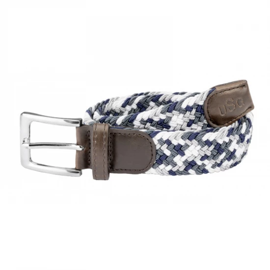 USG Casual fonott öv, fehér/szürke/kék, 80 cm