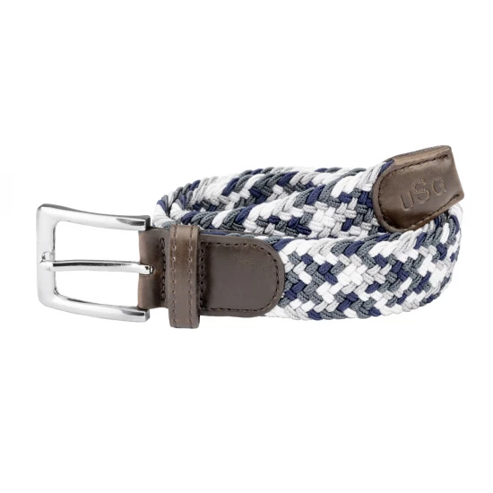 USG Casual fonott öv, fehér/szürke/kék, 90 cm