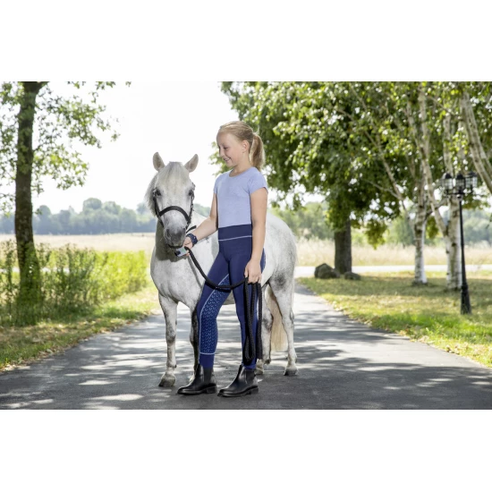 USG Tina gyermek teliszilikonos lovaglóleggings, sötétkék/világoskék, 140