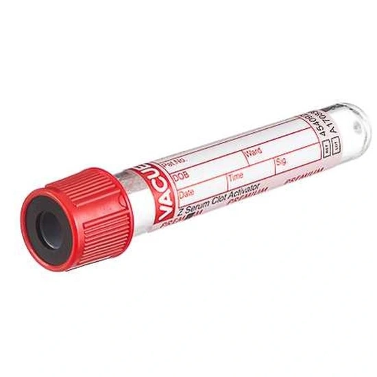 Vacutainer Vérvételi Cső 4ml Piros szérumos