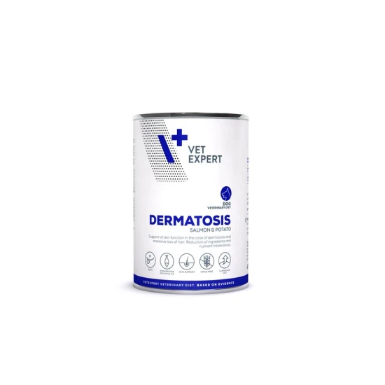 VetExpert Veterinary Diet Dermatosis konzerv kutyáknak lazac & burgonya 400 g