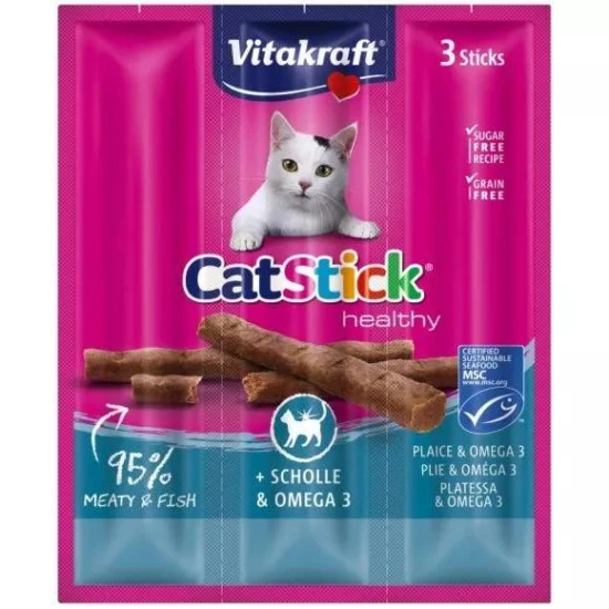 Vitakraft Cat Stick Jutalomfalat Mini Lepényhal és Omega3 3x6g