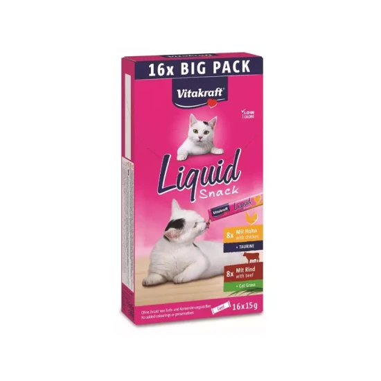 Vitakraft Macska Folyékony Jutalomfalat Csirke és Marha 16x15g