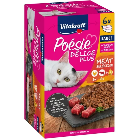 Vitakraft Poésie Delice Plus alutál Multipack Csirke és Marha 6x85g