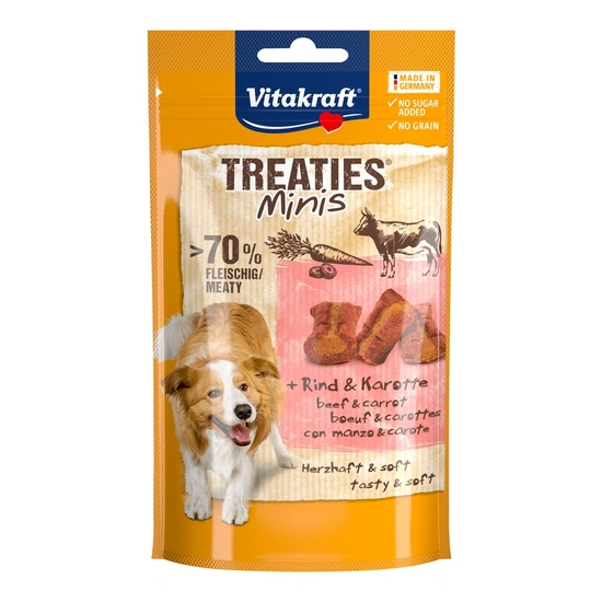 Vitakraft Treaties Minis Kutya Jutalomfalat Marha és Sárgarépa 48g