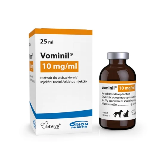 Vominil 10 mg/ml oldatos injekció kutyák és macskák részére 25ml