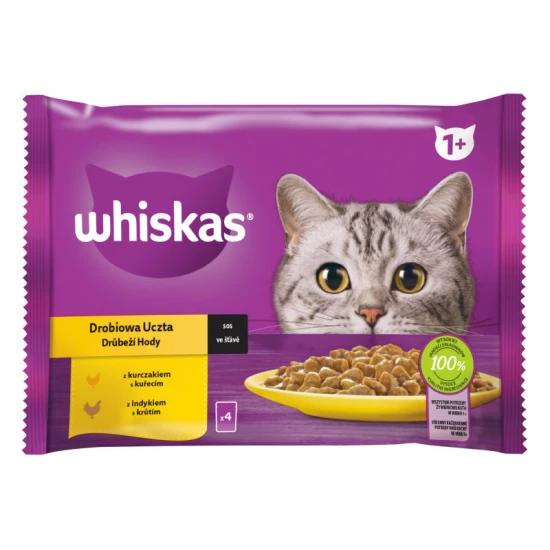 Whiskas alutasak Multipack szárnyas válogatás mártásban 4x85g Whiskas alutasak Multipack szárnyas válogatás mártásban 4x85g