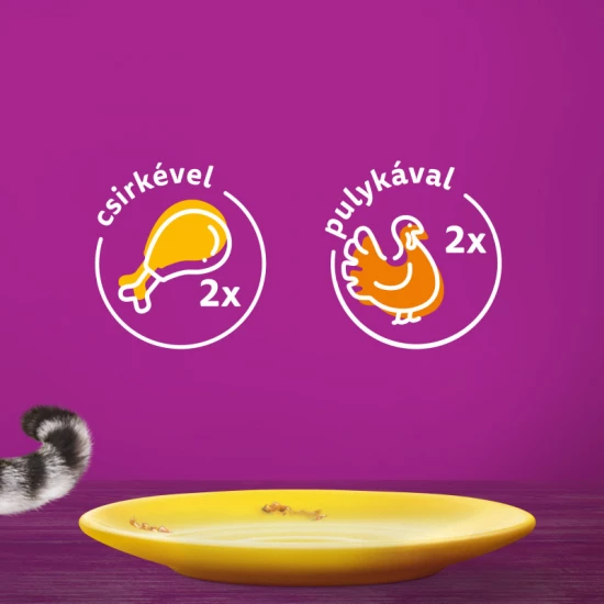 Whiskas alutasak Multipack szárnyas válogatás mártásban 4x85g Whiskas alutasak Multipack szárnyas válogatás mártásban 4x85g