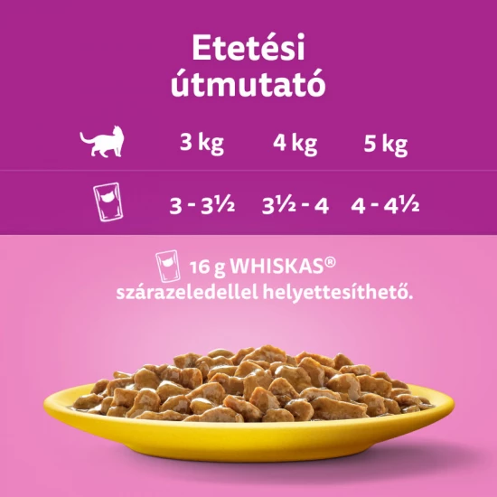 Whiskas alutasak Multipack szárnyas válogatás mártásban 4x85g Whiskas alutasak Multipack szárnyas válogatás mártásban 4x85g