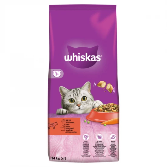Whiskas száraz macskaeledel marhával 14kg Whiskas száraz macskaeledel marhával 14kg